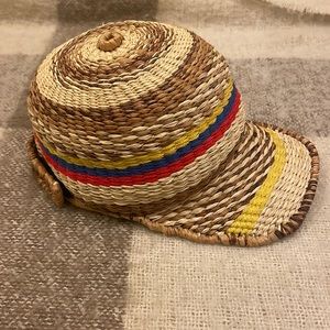Woven straw summer baseball cap